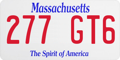MA license plate 277GT6