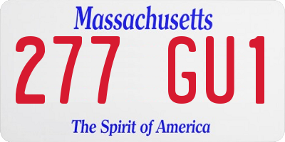 MA license plate 277GU1