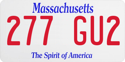 MA license plate 277GU2