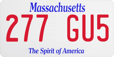 MA license plate 277GU5