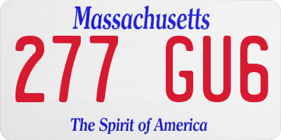 MA license plate 277GU6