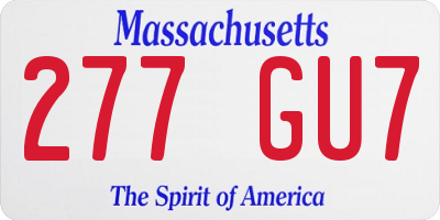 MA license plate 277GU7