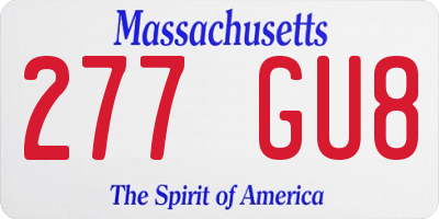 MA license plate 277GU8