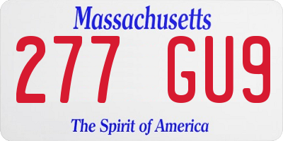 MA license plate 277GU9