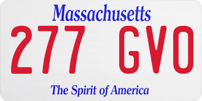 MA license plate 277GV0