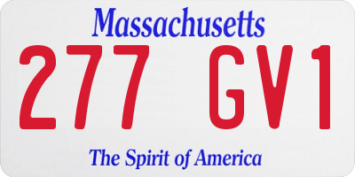 MA license plate 277GV1