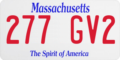 MA license plate 277GV2