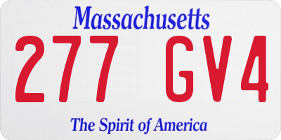 MA license plate 277GV4