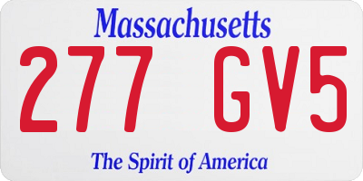 MA license plate 277GV5