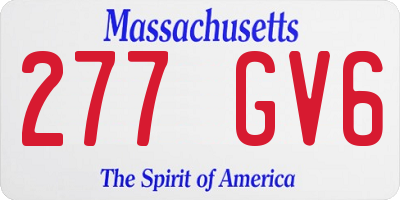 MA license plate 277GV6