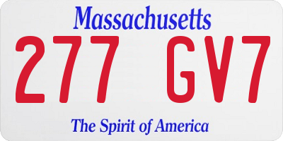 MA license plate 277GV7