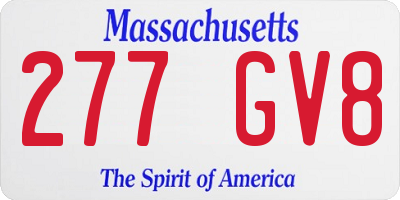 MA license plate 277GV8