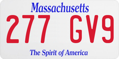 MA license plate 277GV9