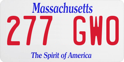 MA license plate 277GW0