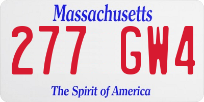 MA license plate 277GW4