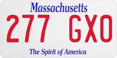 MA license plate 277GX0