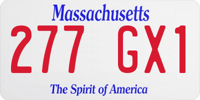 MA license plate 277GX1