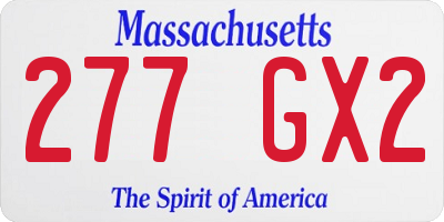 MA license plate 277GX2