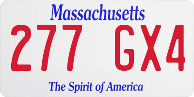 MA license plate 277GX4