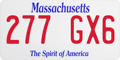 MA license plate 277GX6
