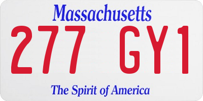 MA license plate 277GY1