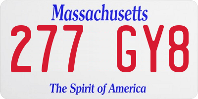 MA license plate 277GY8