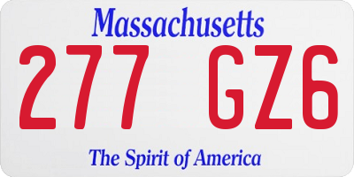 MA license plate 277GZ6