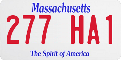 MA license plate 277HA1