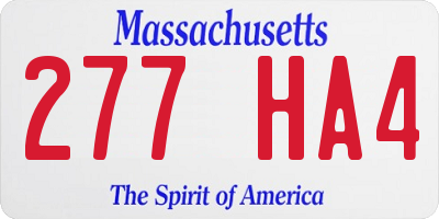 MA license plate 277HA4