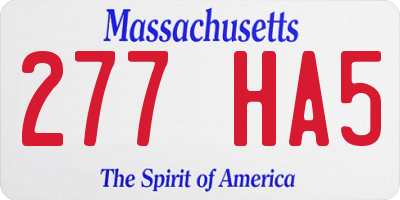 MA license plate 277HA5