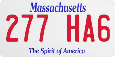 MA license plate 277HA6
