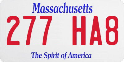 MA license plate 277HA8