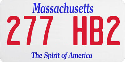 MA license plate 277HB2