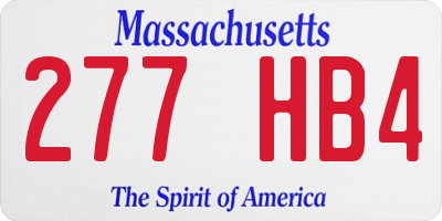 MA license plate 277HB4