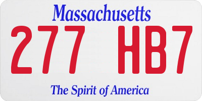 MA license plate 277HB7