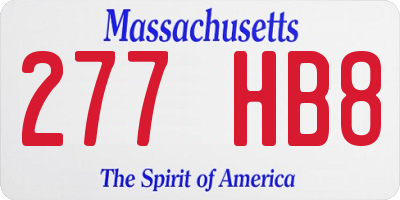 MA license plate 277HB8
