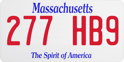MA license plate 277HB9