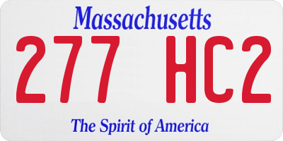 MA license plate 277HC2