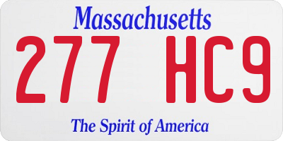 MA license plate 277HC9