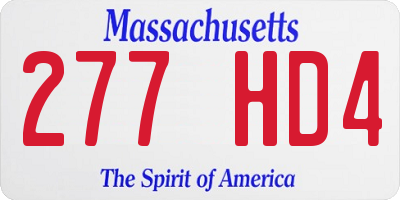 MA license plate 277HD4