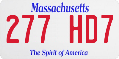 MA license plate 277HD7