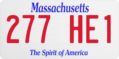 MA license plate 277HE1