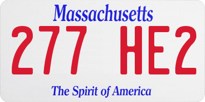 MA license plate 277HE2