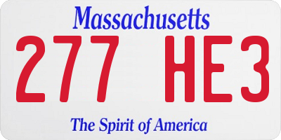 MA license plate 277HE3