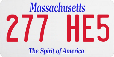 MA license plate 277HE5
