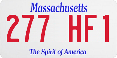 MA license plate 277HF1