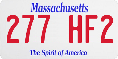 MA license plate 277HF2