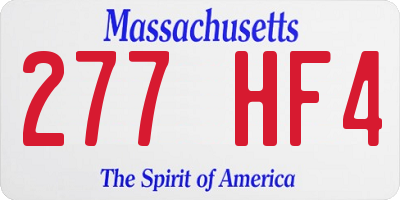 MA license plate 277HF4