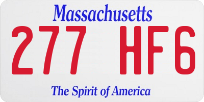 MA license plate 277HF6