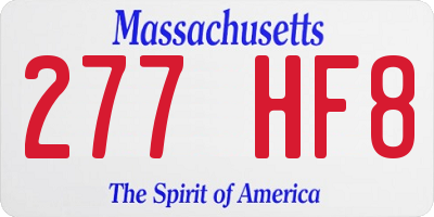 MA license plate 277HF8